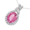 thumbnail image 3 of Mauli Jewels Engagement Necklace for Women 1.90 Carat Beautiful Oval Shape Gemstone And Diamond Pendant 4 prongs 10K White Gold With 18'' Rope Chain|Silver Chain, 3 of 6