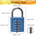 thumbnail image 2 of HUGFEGWE 10 Digit Push Button Combination Padlock Digital Lock for Locker Cabinet Case Drawer,Fixed Gym Cabinet Door Toolbox Padlock Gym Sports School and Employee Lock,Blue 1PCS UA824-6875, 2 of 8