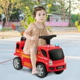 thumbnail image 3 of Infans Kids Ride On Fire Truck Foot-to-Floor Sliding Push Car w/ Music & Bubble Maker, 3 of 7