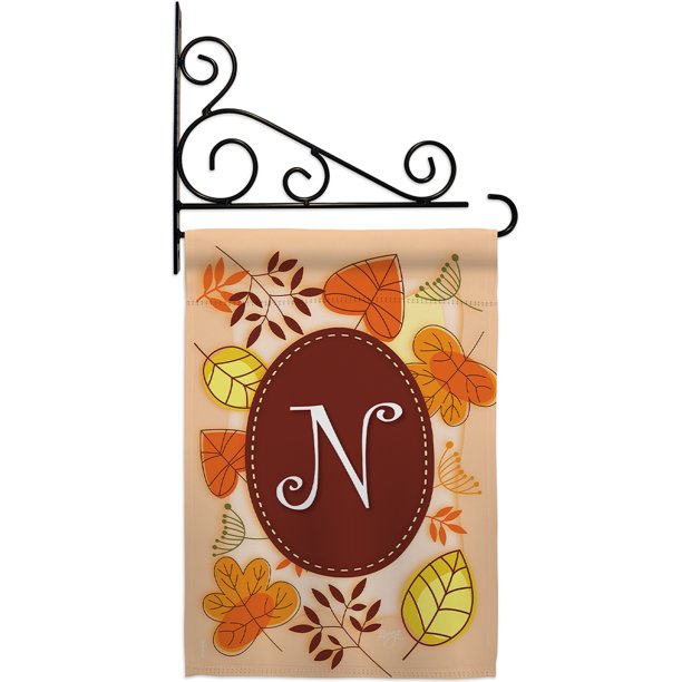 Harvest Autumn N Initial Garden Flag Set Fall 13 X18 5 Double Sided Decorative Vertical Flags House Decoration Small Banner Yard Gift Com Harvest Autumn N Initial Garden Flag, Initial Garden Flags
