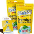 thumbnail image 1 of duomi-VeggieZips Premium Produce Storage Bags - Produce Food Saver Bags + HydroLiners to Keep Produce Fresh Longer - Washable & Reusable Bags for Humidity Control for Fruits and Vegetables, 1 of 4