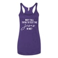 thumbnail image 2 of Wild Bobby Why Y'all Tryin' to Test the Jesus in Me? Inspirational/Christian Women Tri-Blend Racerback Tank Top, Purple Rush, X-Large, 2 of 5