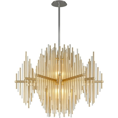 

Pendants 2 Light Bulb Fixture With Gold Leaf with Polished Stainless Finish Hand-Crafted Iron and Stainless Steel with Glass LED 33 18 Watts