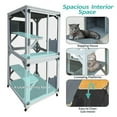 thumbnail image 5 of Pefilos 71" Outdoor Cat House Catio Cat Enclosures on Wheels Kitty House with Resting Box, Waterproof Asphalt Roof, Gray, 5 of 7