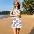 thumbnail image 3 of KLL Tribal Style Turtle Pattern Womens Summer Dresses 2025,Loose Round Neck Sleeveless Sundresses Tank Dresses with Pockets, 3 of 7
