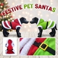 thumbnail image 3 of Dog Cat Santa Style Dress, Belted Hooded Plush Fleece Coat, Soft Cozy Warm Festive Pet Apparel, Winter Fun Holiday Outfit for All Breeds Green M, 3 of 7