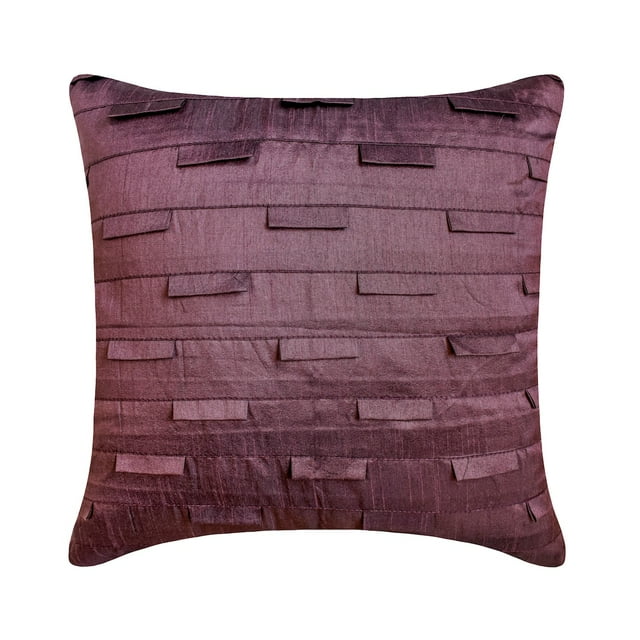 Housse de Coussin Prune 20x20 Pouces (50x50 cm), Coussin d'Accent Prune Designer, Housse de Coussin Texturée à Plis, Housse de Coussin Décorative, Housse de Coussin Moderne, Carrée, Unie - Prune Océan