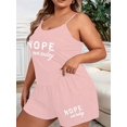 thumbnail image 6 of Gynyvoja Women Plus Size " Not Today" Spaghetti Strap Top and Shorts Loungewear Set Casual Sleepwear Pink 5XL, 6 of 9