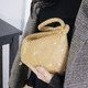 thumbnail image 4 of Bolso de mano Belug Triángulo con Cristales para mujer dorado, 4 of 5