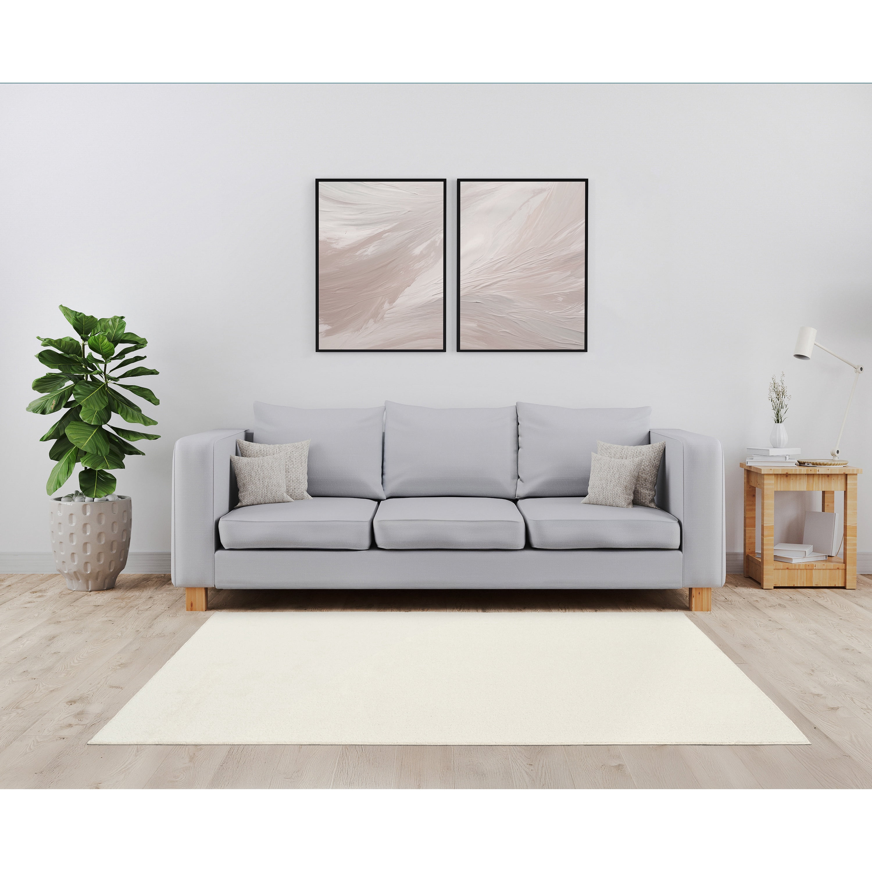 Garland Rug Clayton Plush White Basic Utility Indoor Area Rug, 5' x 7'