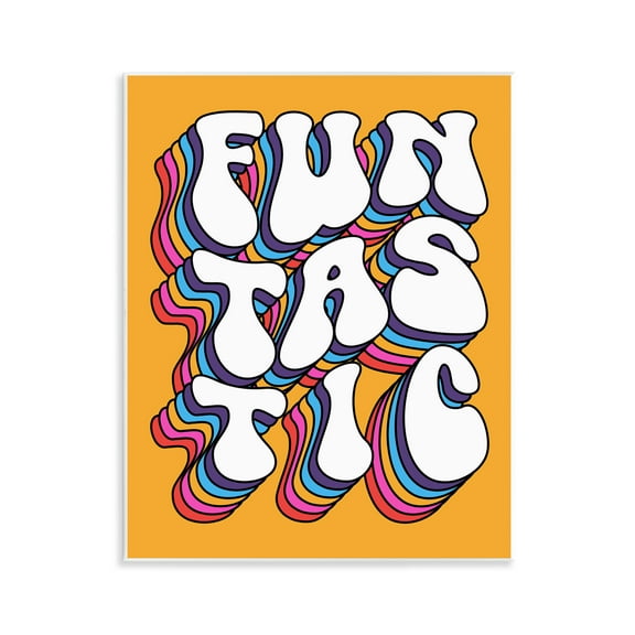 Stupell Industries Funtastic Groovy Typography Text & Numbers Painting Unframed Art Print Wall Art, 11 x 14