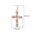 thumbnail image 4 of 6X4 MM Oval Shape Pink Cz Gemstone 925 Sterling Silver Cross Valentines Day Gifts Pendant, 4 of 5