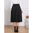 thumbnail image 3 of DARING DIVA Women's High Waist A Line Midi Skirts with Pockets XS Black, 3 of 6