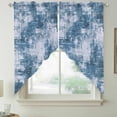 thumbnail image 2 of Modern Blue Swag Curtains for Kitchen/Bedroom/Living Room, Vintage Abstract Art Contemporary Scalloped Curtains 63 Inch Long, Rod Pocket Window Swag Topper Curtains Valances 2 Panels Set 36"x63", 2 of 8