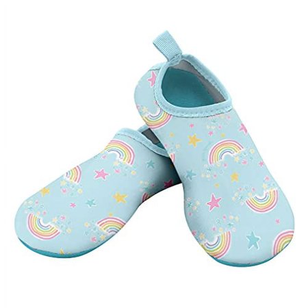 i play. by green sprouts unisex baby Watershoes Water Shoe, Aqua Rainbows, 9 US
