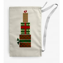 Simply Daisy Gift Wrapped 28 x 36 in Dark Green Laundry Bag