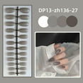 thumbnail image 4 of 24Pcs Women Bright Manicure Wearable Solid Color Fake Nails Press-on Nails Detachable Long Round False Nails TZ-487, 4 of 8