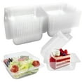 thumbnail image 2 of 100 Pcs Cake Slice Boxes, Individual Cake Boxes Clear Cake Boxes with Sealing Stickers Square Individual Cupcake Boxes Slice Cake Boxes for Cake Portions, Muffins, Salad, Cheese, 2 of 8