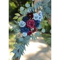 thumbnail image 6 of Artificial Navy Blue and Burgundy Wedding Arch Flower Swags Set of 2 for Welcome Signs, Reception and Ceremony Decorations - Navy Blue Floral Decor, 6 of 9