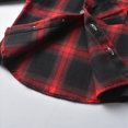 thumbnail image 4 of CAUYDY Kids Toddler Flannel Shirt Jacket Plaid Long Sleeve Lapel Button Down Shacket Baby Boy First Birthday Shirt Long Sleeve(L101-Red,12-18 M), 4 of 7
