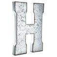 thumbnail image 2 of 20" Metal Letter "H" Wall Decor, Silver with Rusted Edges, Galvanized Wall Mountable Decoration for Country, -Century, or Farmhouse Themed Room or Event - YOSITiuu, 2 of 2
