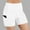 White, variant on NTACZA High Waist Womens Pants Plus Size Purple Ribbed Stretchy Side Pocket Solid Biker Shorts Joggers for Women XL