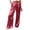 25# Wine, variant on Palazzo Pants for Women Satin Wide Leg Plicated Silky Pull on Party Dress Casual Pant Trouser Dark Blue S