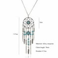 thumbnail image 5 of harmtty Boho Dreamcatcher Feather Turquoise Tassel Chain Charm Necklace Women Jewelry,White, 5 of 6