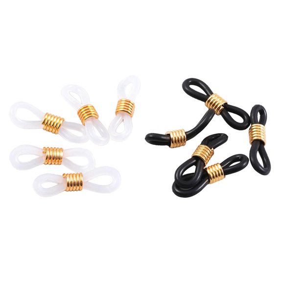 100Pcs 23mm Glasses Holder Chain Glasses Ends Spectacle Chain Strap Loop Ends of Glass Cord Ends of Eyeglass Chain Holder Silic Lanyard Strap Ends
