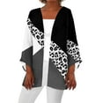 thumbnail image 2 of Cardigan pour Femmes Cardigan Décontracté pour Femmes Mode Rétro Imprimé Léger Veste Mi-Longue Cardigan Noir G, 2 of 6