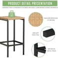 thumbnail image 3 of LAZZO 3 Pieces Outdoor  Bar Set, Patio Wicker Bar Set with Height Stools and Islander Tiki Bar for Garden, Yellow, 3 of 6