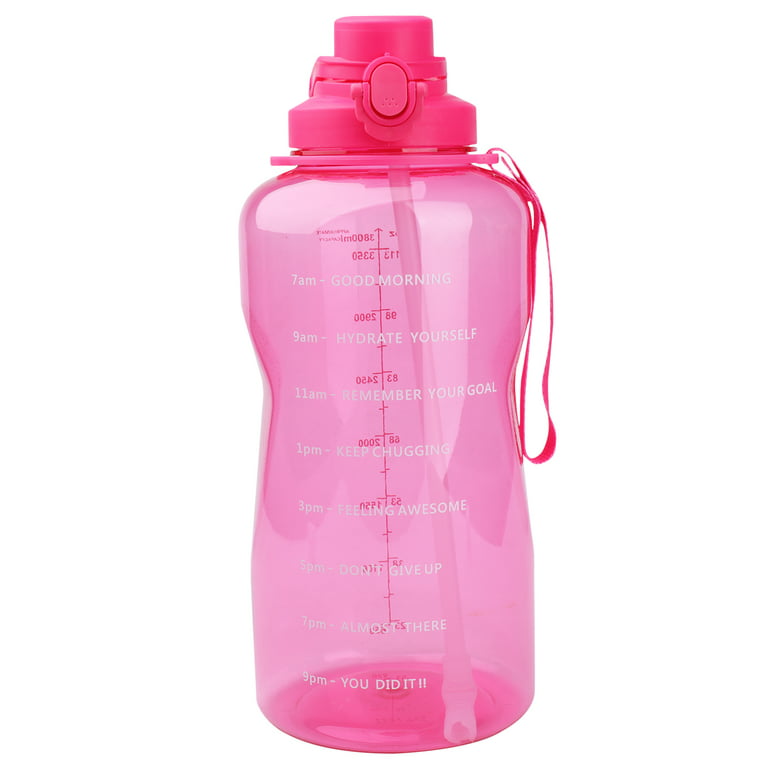 AXLOFO Glitz Big Belly Bottle Kawaii Water Bottles with Straw and Strap  Water Jug with Time Marker Cute Water Cups for School Outdoor Camping  Student Children (Pink 1300ml)