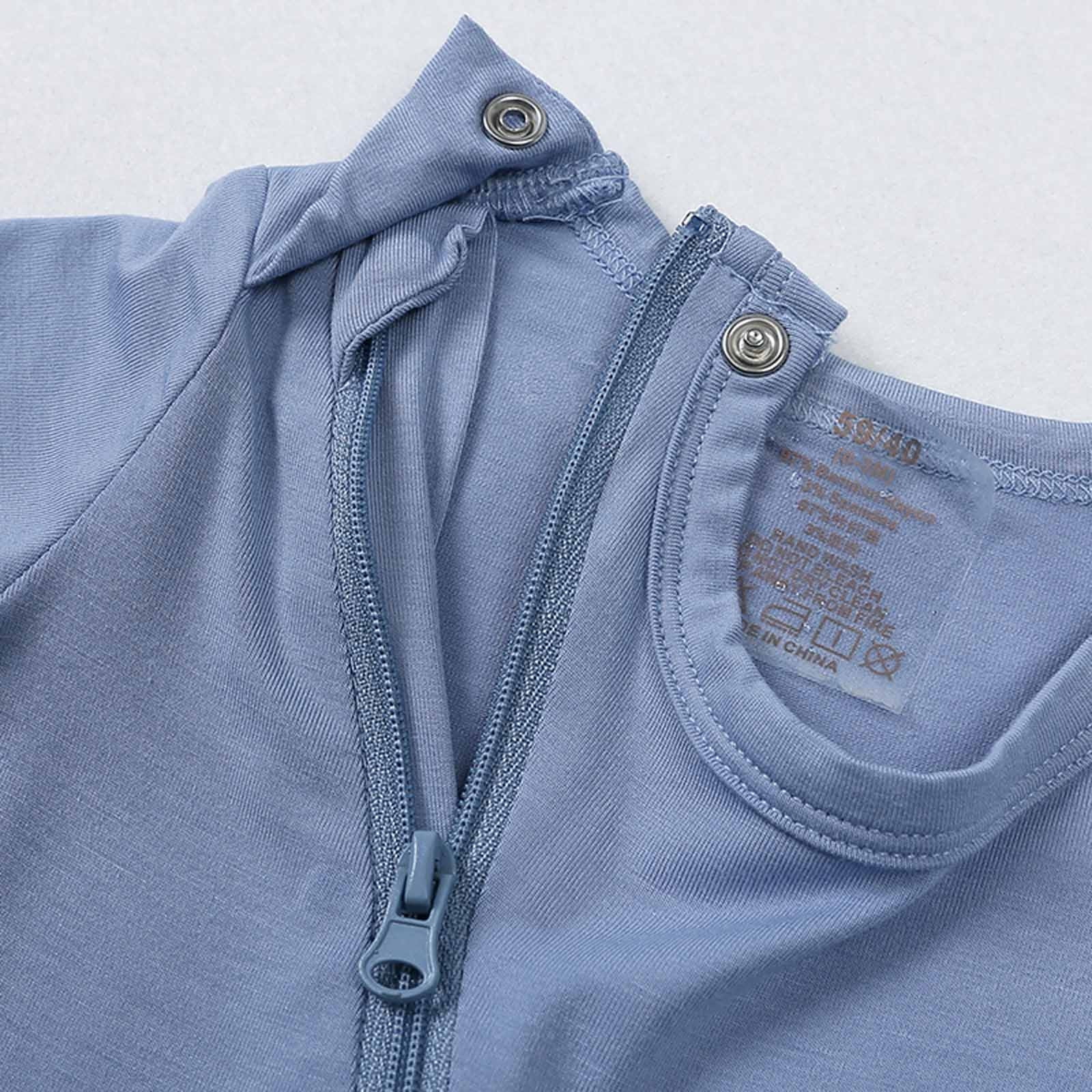 BONIXOOM Children'S Clothing Clearance Little Girls Clothing Set Outfit Fashion Spring Round Neckline Tie Solid Short Sleeve Bodysuit Blue 24