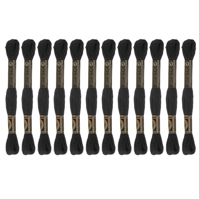 Unique Bargains Fil à Broder Noir, 8 m - 12 Écheveaux