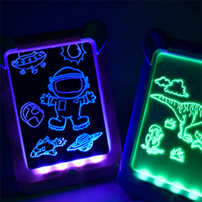 Light Drawing Board for Kids the Glow in Dark Neon Effect 