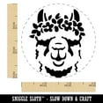 thumbnail image 2 of Flower Crown Llama Head Self-Inking Rubber Stamp Ink Stamper - Green Ink - Small 3/4 Inch, 2 of 7