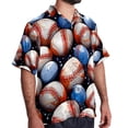 thumbnail image 2 of Baseball Men's Spread Collar Tops, Casual Button Down Shirts for Summer Beach, Printed Short Sleeve Shirts - Unisex, 2 of 6