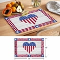 thumbnail image 6 of Independence Day Placemats Set of 12, Love Heart USA Flag Wood Grain Non-Slip Place Mats Washable Table Mats for Kitchen Dining Table Decorations Indoor/Outdoor, 6 of 9