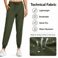 thumbnail image 4 of YAPPO Women's Cargo Jogger Pants Lightweight Quick Dry Hiking Pants with 5 Pockets, Water Resistant UPF 50+ Travel Athletic Pants, 4 of 8