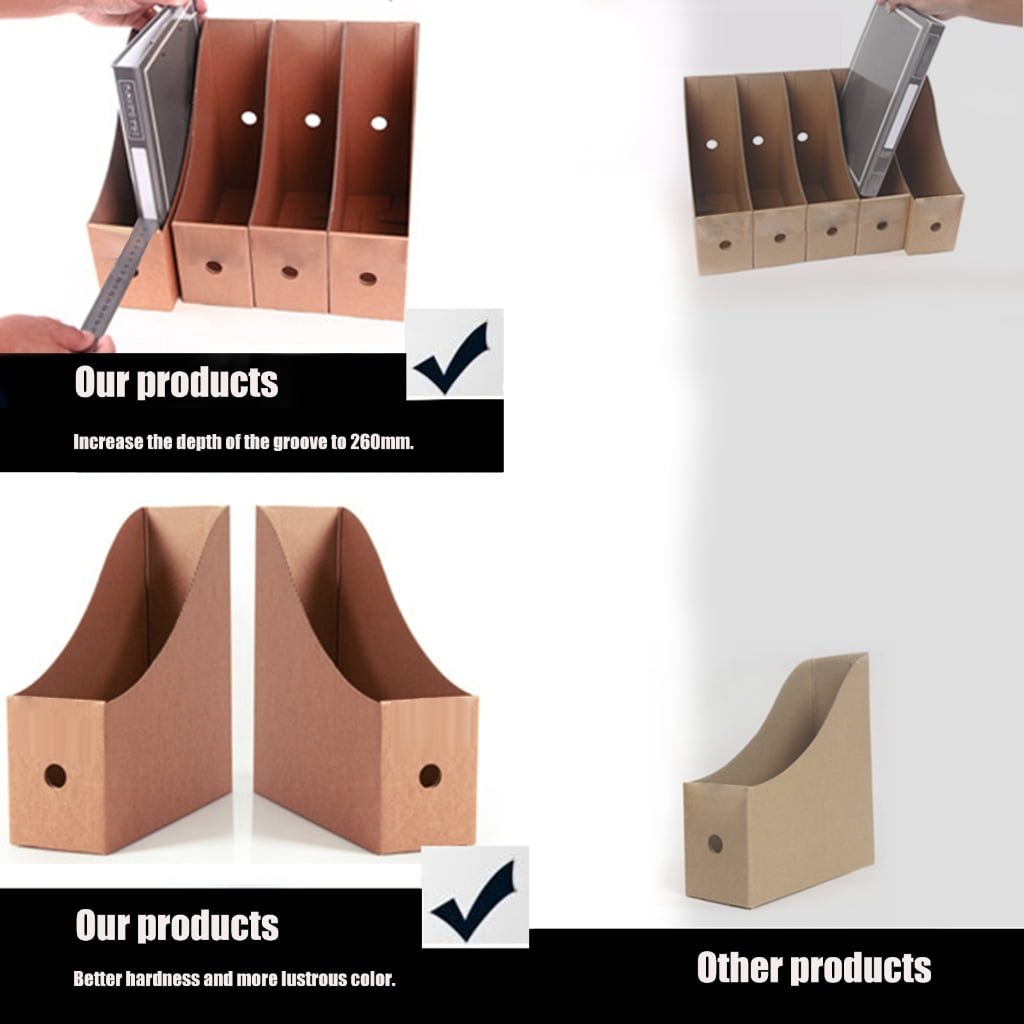 ROZYARD 8 Pcs File Box Document Organizers Box File Storage Box Desktop Organizers Cardboard Magazine File Holders for Office