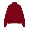 thumbnail image 3 of uikmnh Fall Sweaters Oversized Turtleneck Sweater Soft Knit Pullover Top Warm Winter Casual Blouse Cozy Fall Fashion Outerwear Cute Sweaters Size:XL, 3 of 4