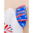 thumbnail image 6 of Wassery 4th of July Toddle Girls Pants Set Independence Day Clothes Fly Sleeve Crew Neck Letters Print Tank Tops+Flare Pants 2Pcs 3M 6M 9M 12M 18M Baby Summer Casual Outfits 0-18M, 6 of 9
