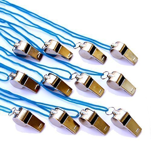 Metal Whistles Pack of 12 Call a timeout for fun with these