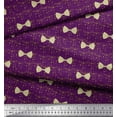 thumbnail image 2 of Soimoi Purple Velvet Fabric Bow & Dots Printed Craft Fabric by the Yard 58 Inch Wide, 2 of 3