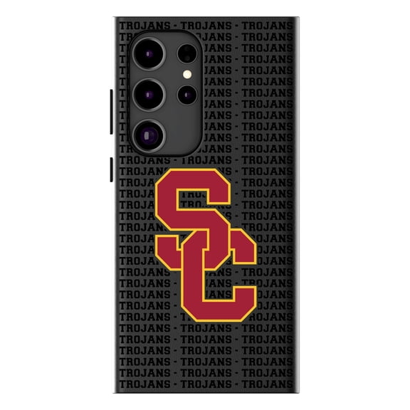 Keyscaper USC Trojans Text Backdrop Galaxy Magnetic Bump Case