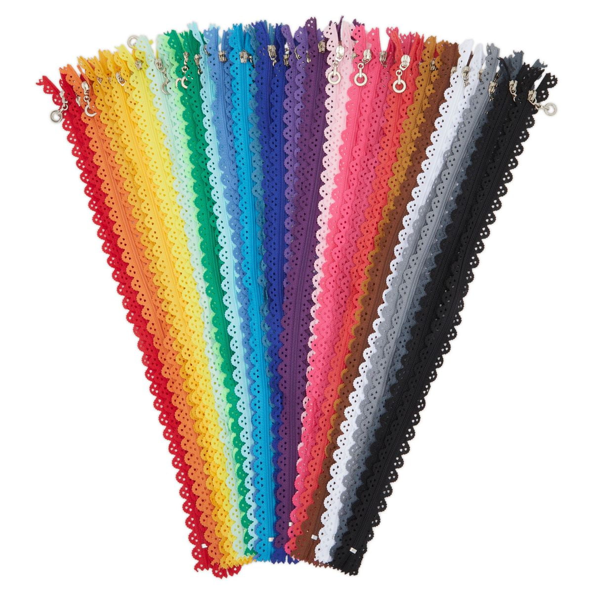 20pcs 12inch Star Lace Closed End Zippers 3# Nylon Sewing（20 color）