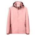 thumbnail image 1 of Timegard Rain Jackets for Women Plus Size Hooded Zipper Mid Length Raincoat Fall Solid Color Loose Jacket, 1 of 4