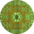 thumbnail image 1 of Ahgly Company Indoor Round Geometric Green Traditional Area Rugs, 5' Round, 1 of 1