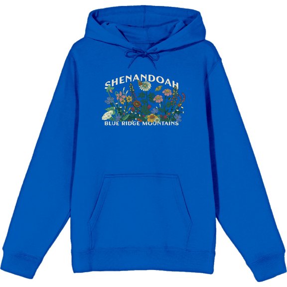 Elevation 7573 Shenandoah Wildflowers Blue Adult Long Sleeve Hoodie-Medium