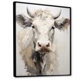 thumbnail image 2 of Designart "Minimalist Portrait Of A Beige Cow" Animals Cow Floater Framed Wall Art Prints, 2 of 5